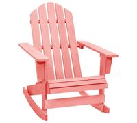 vidaXL Solid Fir Wood Garden Adirondack Rocking Chair Pink Outdoor Seating