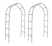 vidaXL Garden Arch Set for Climbing Plants | Durable Iron Frame, Weather-Resistant, Easy to Install | Dark Green | Dimension 140 x 39 x 240 cm, 2 pcs Included