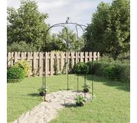 vidaXL Garden Arch Black Ã180x255 cm Steel Rose Arbour Climbing Plant Trellis