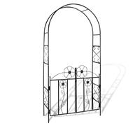 Vidaxl Garden Arch Door Black 115 X 37 X 230 Cm