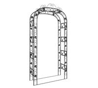 vidaXL Garden Arch Black 116x45x240 cm Steel Rose Arch Pergola Trellis Arbour