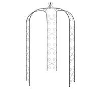 vidaXL Garden Arch Black Ø180x255 cm Steel Rose Arbour Climbing Plant Trellis