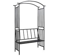"vidaXL Garden Arch with Bench - Iron Constructed, Weather-Resistant Outdoor Patio and Terrace Decor"