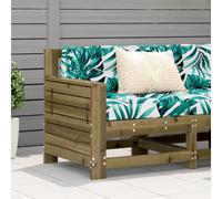 vidaXL Garden Armrest Sofa with Cushion Outdoor Sofa Impregnated Wood Pine