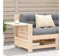 vidaXL Garden Armrest Sofa with Cushion Outdoor Sectional Sofa Solid Wood Pine