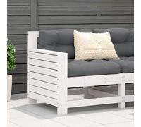 Garden Sofa White Solid Pine 69x62x70.5cm with Anthracite Cushion Seat