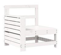 vidaXL Garden Armrest Sofa with Side Table Outdoor Sofa White Solid Wood Pine