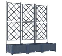 vidaXL Garden & Balcony Rectangular Planter Box - Grey Synthetic Plastic 120x40x125.5cm for Indoor/Outdoor Use with Adjustable Armrests and Drainage System