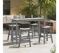 vidaXL Garden Bar Set 4 pcs Light Grey HDPE, Garden and Terrace, Modern Outdoor