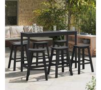 vidaXL Garden Bar Set 6 pcs Black HDPE, Black