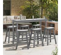 vidaXL Garden Bar Set 6 pcs Light Grey HDPE