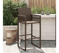 (brown) vidaXL Garden Bar Stools Patio Bar Chair Outdoor Pub Chair 2 pcs Poly Rattan
