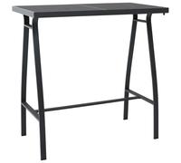 vidaXL Garden Bar Table Bistro Table Coffee Dining Table Black Tempered Glass