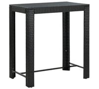 vidaXL Garden Bar Table Black Poly Rattan Outdoor Bistro Pub Counter Tea Table