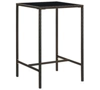 Garden Bar Table Brown 70x70x110 cm Poly Rattan and Glass