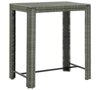 Vidaxl Garden Bar Table Grey 100X60.5X110.5 Cm Poly Rattan