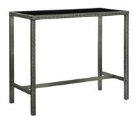 vidaXL Garden Bar Table Grey 130x60x110 cm Poly Rattan and Glass UK HOT