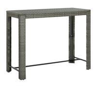vidaXL Garden Bar Table Grey 140.5x60.5x110.5 cm Poly Rattan