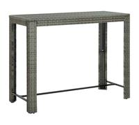 vidaXL Garden Bar Table Grey 140.5x60.5x110.5 cm Poly Rattan UK
