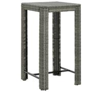 vidaXL Garden Bar Table Grey 60.5x60.5x110.5 cm Poly Rattan