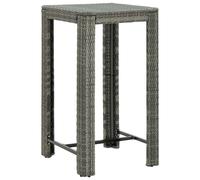 vidaXL Garden Bar Table Grey 60.5x60.5x110.5 cm Poly Rattan UK