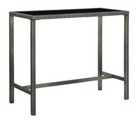 vidaXL Garden Bar Table Grey 130x60x110 cm Poly Rattan and Glass UK HOT