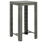 vidaXL Garden Bar Table Grey Poly Rattan Bistro Pub Cafe Counter Height Desk