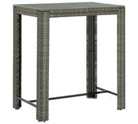 Vidaxl Garden Bar Table Grey 100X60.5X110.5 Cm Poly Rattan
