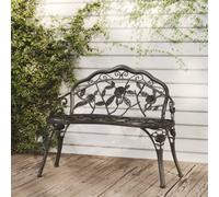 vidaXL Garden Bench 99 cm Cast Aluminium Black Patio Park Bench Seating Chair