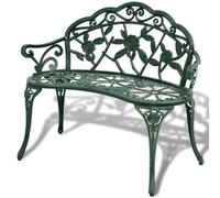 vidaXL Garden Bench 100 cm Cast Aluminium Green