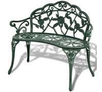vidaXL Garden Bench 100cm Cast Aluminium Green Outdoor Patio Park Seat Chair