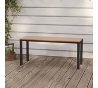 (brown and black) vidaXL Garden Bench Park Patio Bench Seat Outdoor Seating Bench Steel and WPC