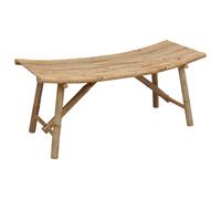 Garden Bench Natural Bamboo 110x45x50 cm, Curved Outdoor Indoor Lightweight Slim