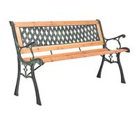 vidaXL Solid Wood Fir Garden Bench 116 cm Cast Iron Park Outdoor Bench Seat