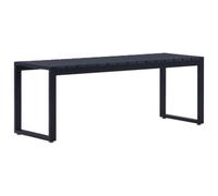vidaXL Garden Bench 120.5cm PS Board Black Outdoor Seating Bench Lounge Seat