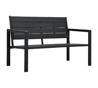 vidaXL Garden Bench 120 cm HDPE Black Wood Look