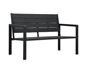 vidaXL Garden Bench 120 cm HDPE Black Wood Look