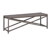 vidaXL Garden Bench 120 cm Poly Rattan Grey UK HOT