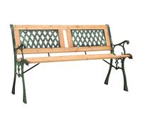 vidaXL Garden Bench 122 cm Cast Iron and Solid Firwood 01 UK HOT