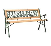vidaXL Solid Firwood Garden Bench 122 cm Cast Iron Outdoor Seating Lounge Seat