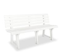 vidaXL Garden Bench 145.5 cm Plastic White UK HOT