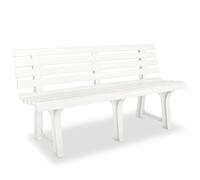 vidaXL Garden Bench 145.5x49x74 cm Plastic White Outdoor Patio Bench Seat