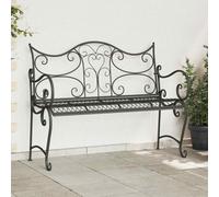 VidaXL Garden Bench 2 -Seater 114 X 54 X 90 Cm Steel Silver Grey