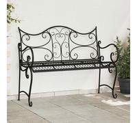 vidaXL Garden Bench 2-Seater 114 x 56.5 x 90 cm Steel Black