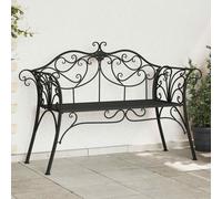 vidaXL Garden Bench 2-Seater 130 x 47 x 90 cm Steel Black