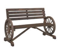 vidaXL Garden Bench 2-Seater Patio Bench Seat Outdoor Bench Solid Wood Fir