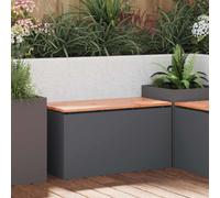 Garden Bench Anthracite 80x40x43cm Solid Douglas Wood Top Steel Frame Varnished