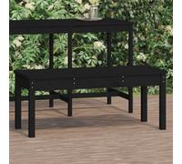 Vidaxl Garden Bench Black 109X44X45 Cm Solid Wood Pine