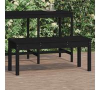 vidaXL Garden Bench Black 109x44x45 cm Solid Wood Pine UK HOT