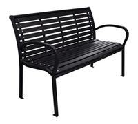 Garden Bench Black 116 cm Steel and WPC